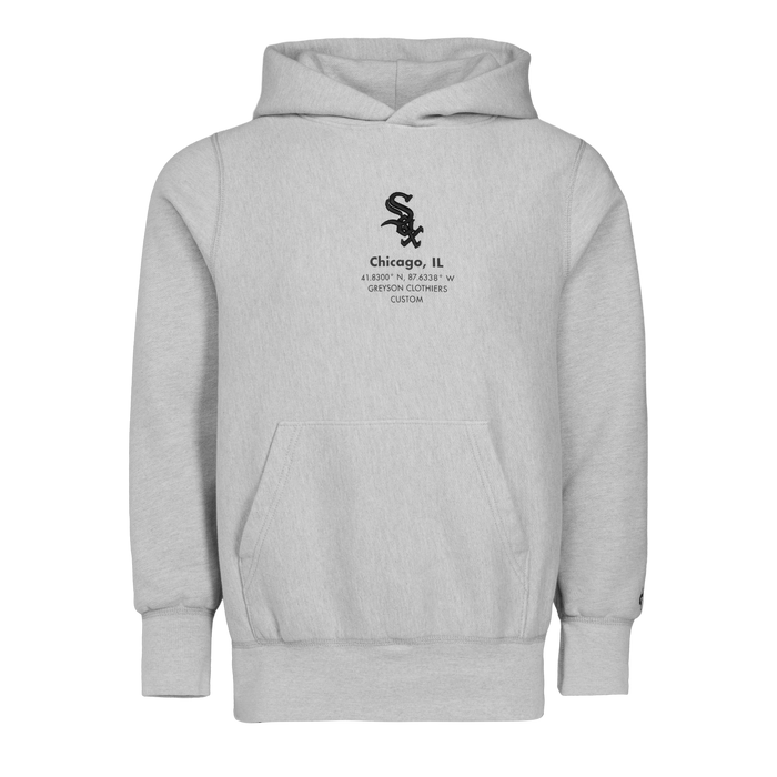 Light Grey Heather Cotton Chicago White Sox Hoodie - Front View | Greyson Clothiers