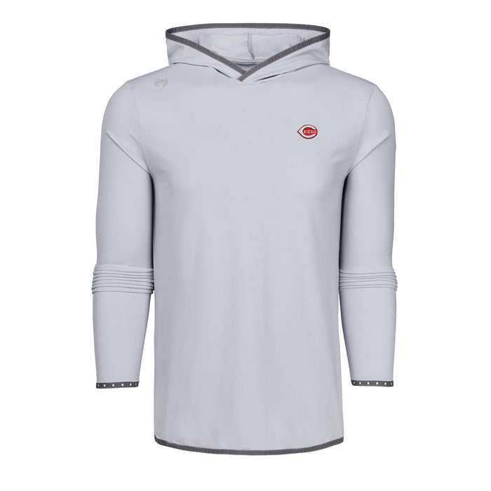 Arvon Cincinnati Reds Colorado Hoodie - Front View, Reds Logo & Wolf Emblem | Greyson Clothiers