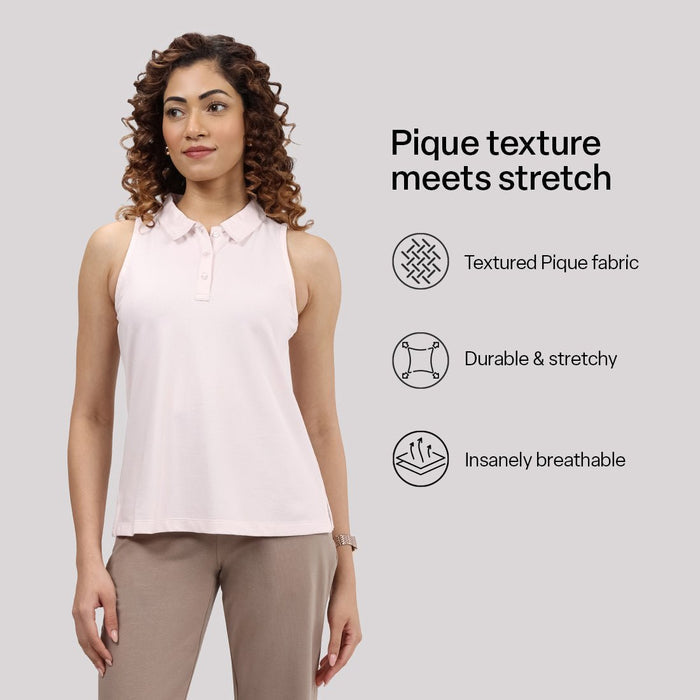 Classic Pique Sleeveless Polo - BlissClub