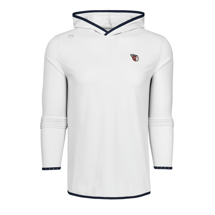 Arctic Technical Fabric Cleveland Guardians Colorado Hoodie - Front Ghost Mannequin, Navy Contrast Trim | Greyson Clothiers
