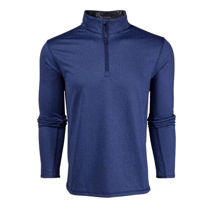Navy Herringbone Colorado Quarter-Zip - Front View | Greyson Clothiers