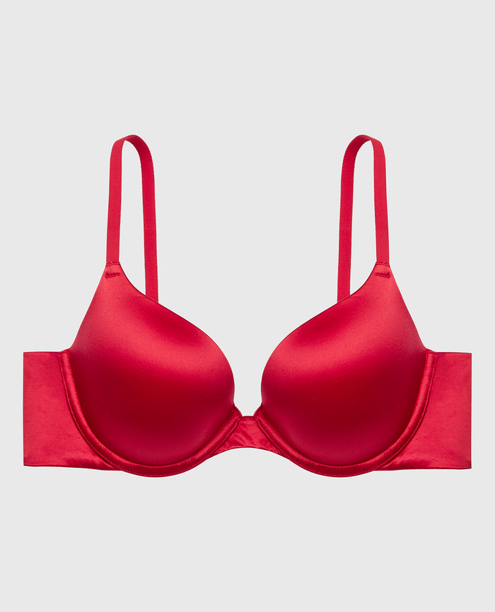 Comfort Lightly Lined Demi Bra in Crimson