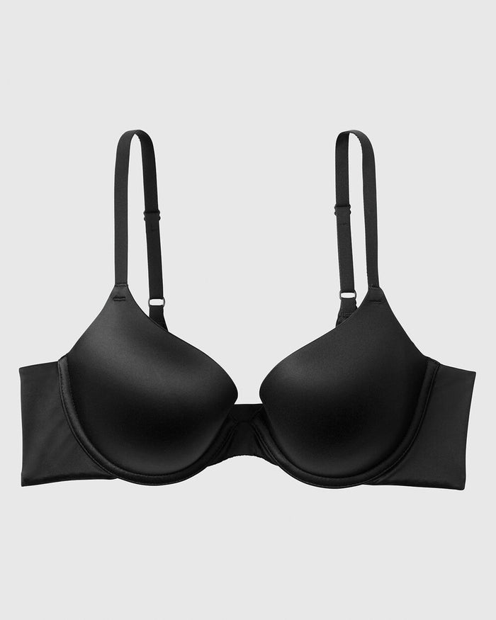 Comfort Lightly Lined Demi Bra in Tuxedo Black