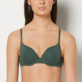 Cotton Demi Bra in Jungle Green Heather
