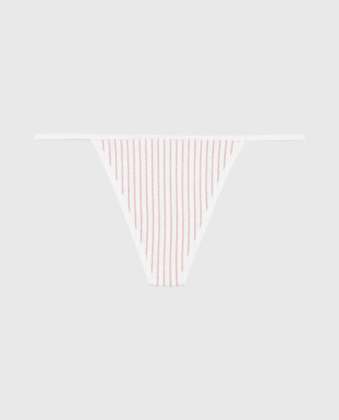 Cotton G-String Panty in Canada Stripe