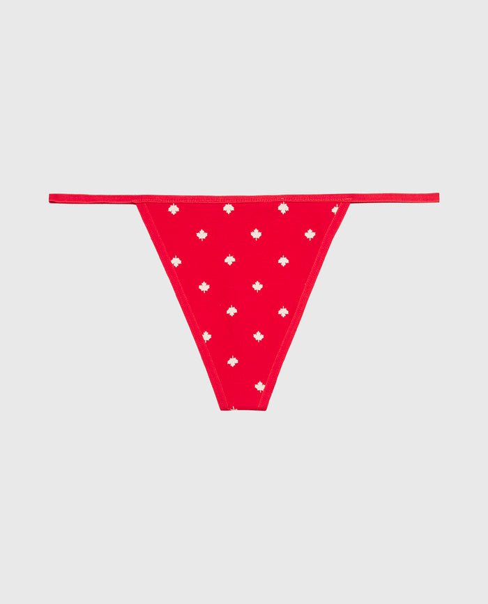 Cotton G-String Panty in Oh Canada Dot