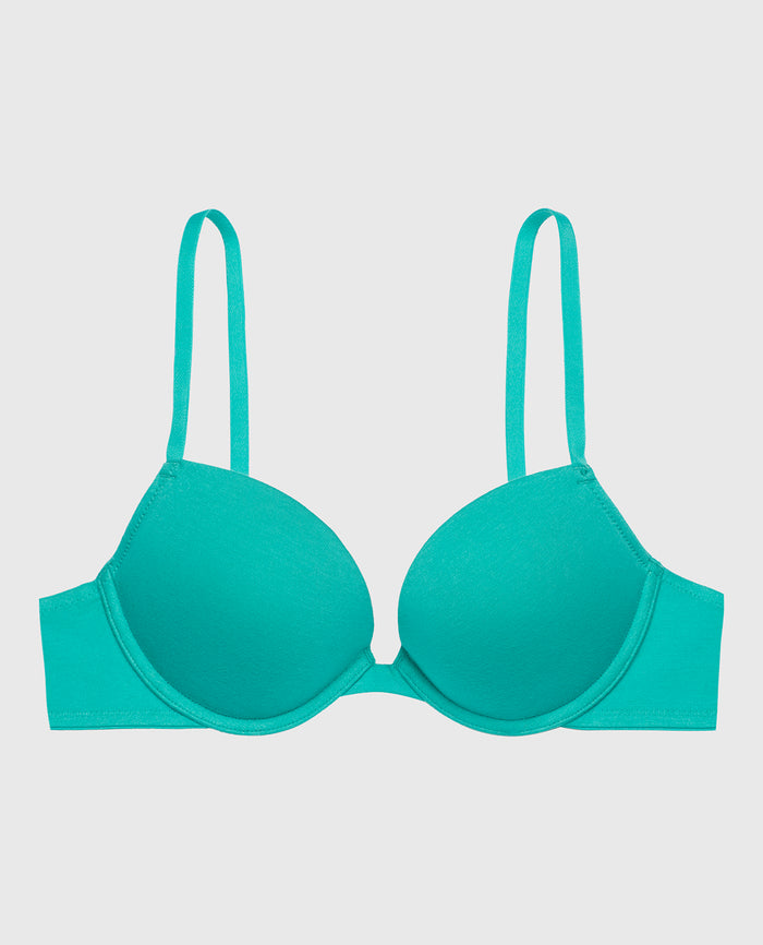 Cotton Push Up Bra in Beach Teal