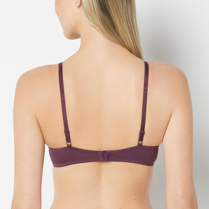 Cotton Push Up Bra in Blackberry Wine