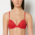 Cotton Push Up Bra in Chili Red