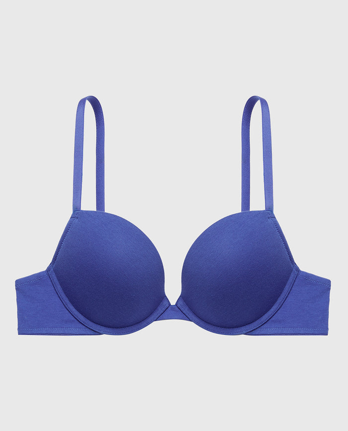 Cotton Push Up Bra in Dazzling Blue