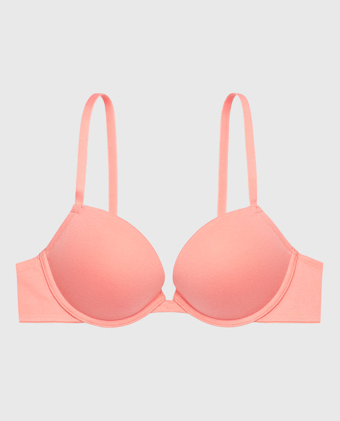 Cotton Push Up Bra in Peach Fizz