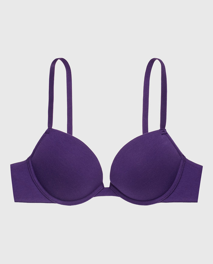 Cotton Push Up Bra in Petunia Purple