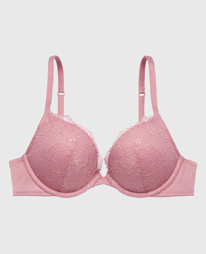 Cotton Push Up Bra in Sheer Mauve