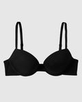 Cotton Push Up Bra in Smoulder Black
