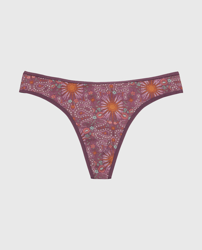 Cotton Thong Panty in Spooky Snakes