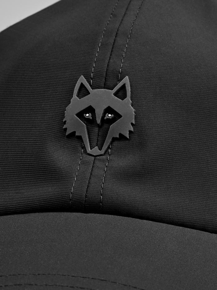 Black Coywolf Sport Hat - Wolf Logo Close-Up Detail, Premium Golf Cap | Greyson Clothiers