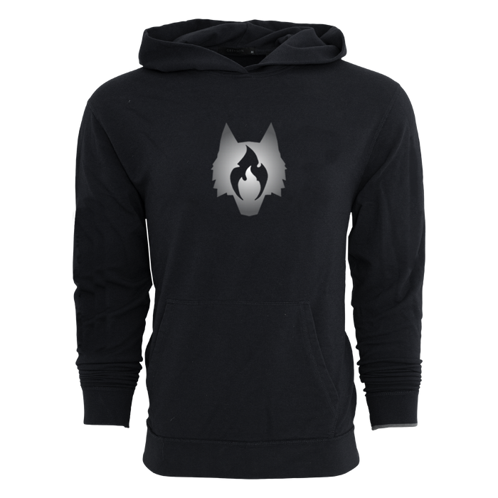 Greyson Clothiers Crimson Fire Wolf Gotham Hoodie in Shepherd - Front View, Pima Modal Men's Hoodie with Wolf Logo