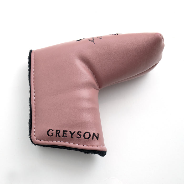 Primrose Crossed Arrows Blade Putter Cover - Top View, Greyson Wordmark Embroidery | Greyson Clothiers