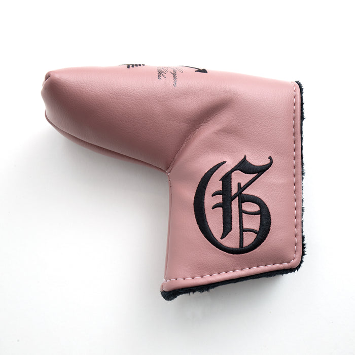 Primrose Crossed Arrows Blade Putter Cover - Side Detail, Signature G Logo Embroidery | Greyson Clothiers