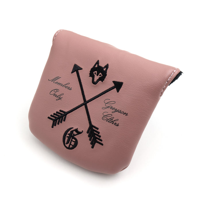 Primrose Crossed Arrows Mallet Putter Cover - Angled Front, Wolf & Arrow Embroidery | Greyson Clothiers