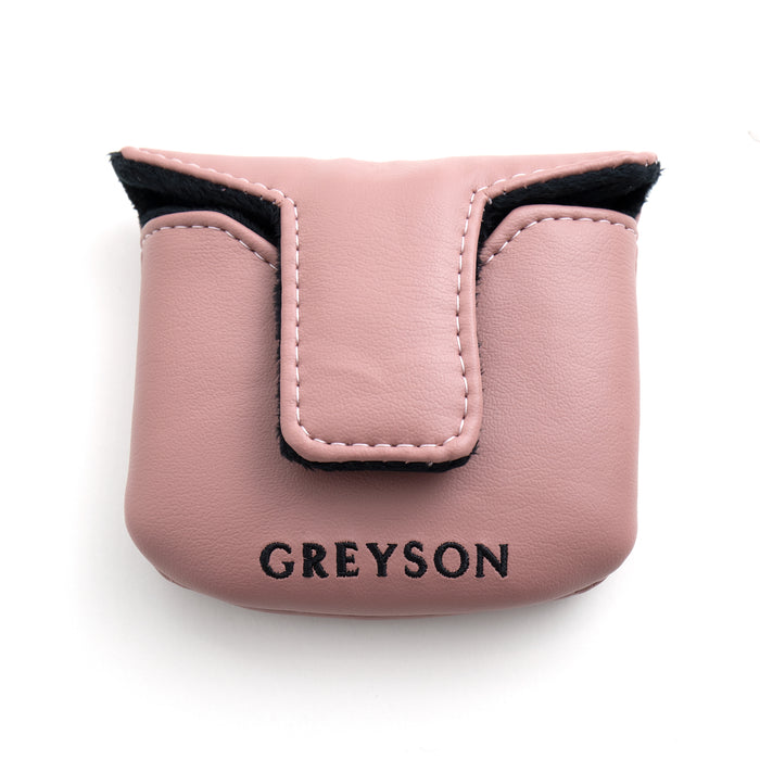 Primrose Crossed Arrows Mallet Putter Cover - Back View, Magnetic Closure & Greyson Wordmark | Greyson Clothiers