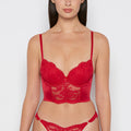 Demi Cup Bustier Bra Top in Crimson