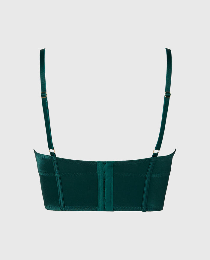Demi Cup Bustier Bra Top in Emerald Green