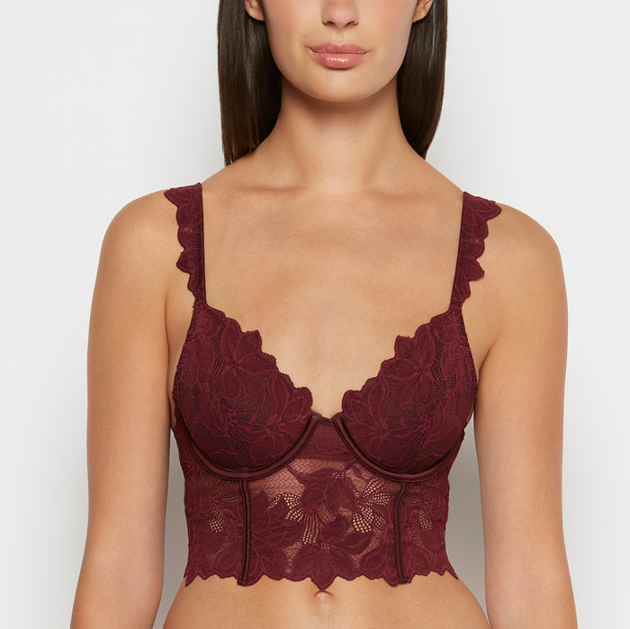 Demi Cup Bustier in Russian Ruby