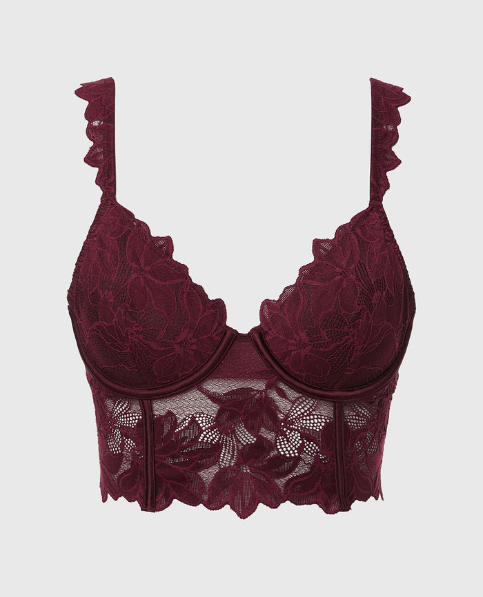 Demi Cup Bustier in Russian Ruby