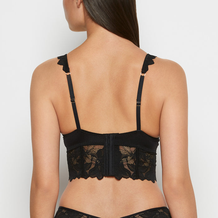 Demi Cup Bustier in Tuxedo Black