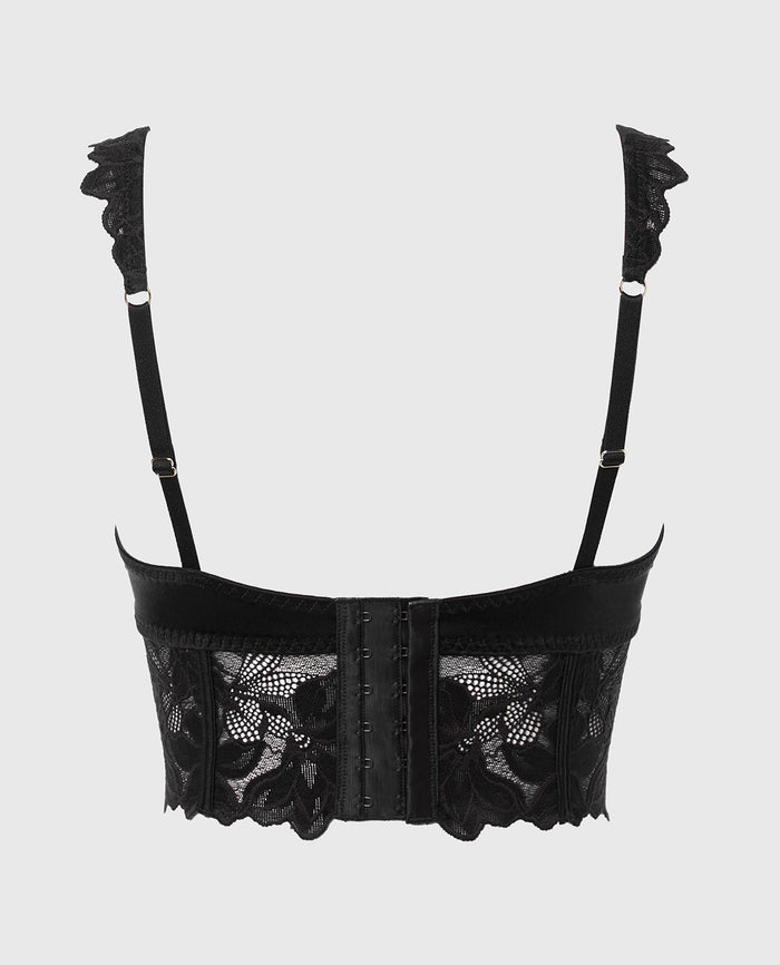 Demi Cup Bustier in Tuxedo Black