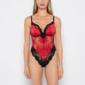 Demi Opulent Lace Bodysuit in Crimson