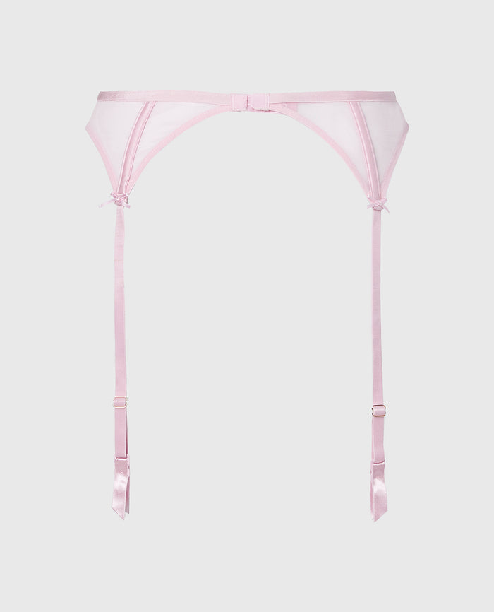 Designer Collection Garter Belt with Be Mine Embroidery in Sweet Dream