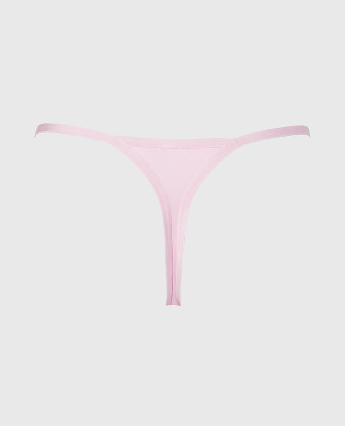 Designer Collection High Leg String Thong with Be Mine Embroidery in Sweet Dream