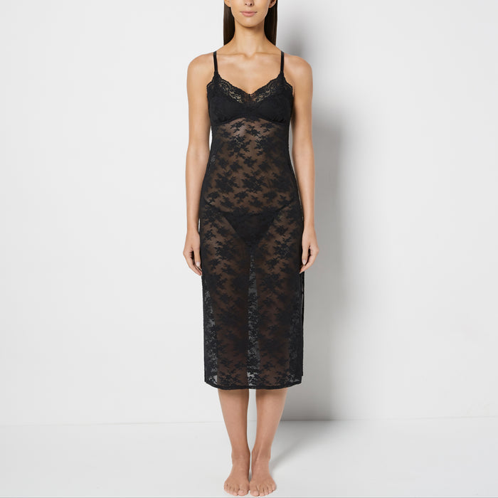 Designer Collection Midi Length Slip in Timeless Lace in Tuxedo Black