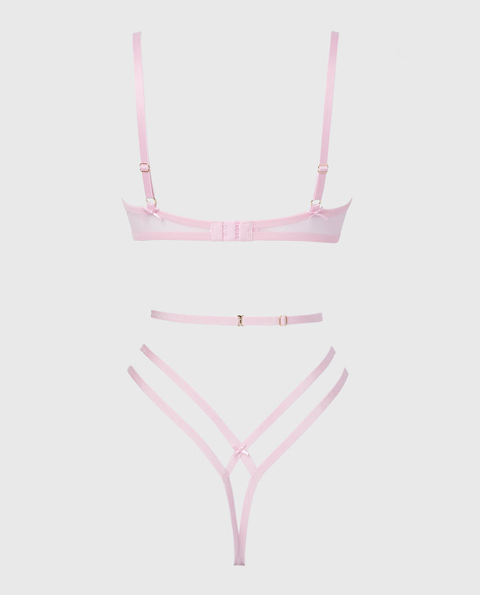 Designer Collection Unlined Demi Teddy With Be Mine Embroidery in Sweet Dream