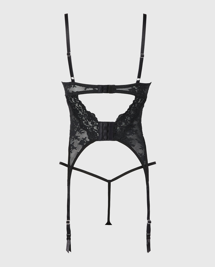 Designer Collection Unlined Merrywidow in Timeless Lace in Tuxedo Black