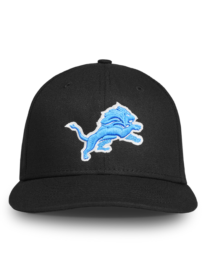 Black Detroit Lions 9Fifty Snapback - Front View, Embroidered Lion Logo | Greyson Clothiers
