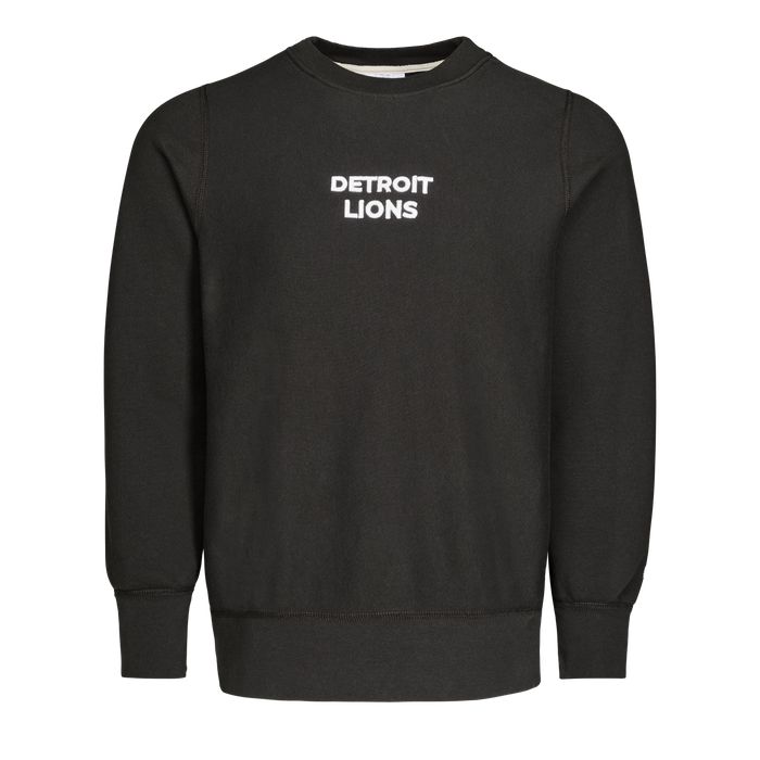 Vintage Black Detroit Lions Crewneck Sweatshirt - Front View | Greyson Clothiers