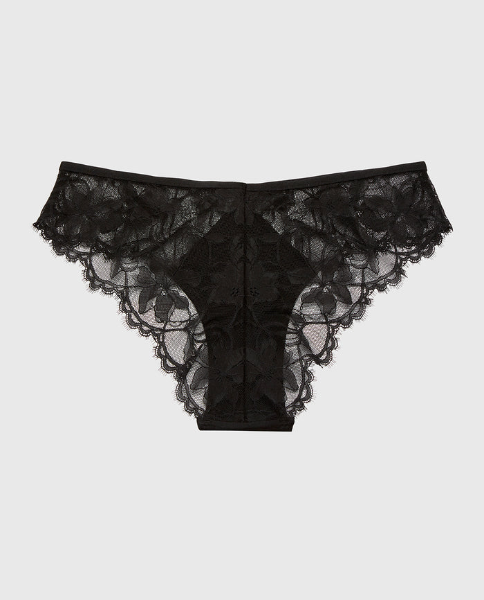 Diva Cheeky Panty With Afterglow Lace in Tuexdo Black