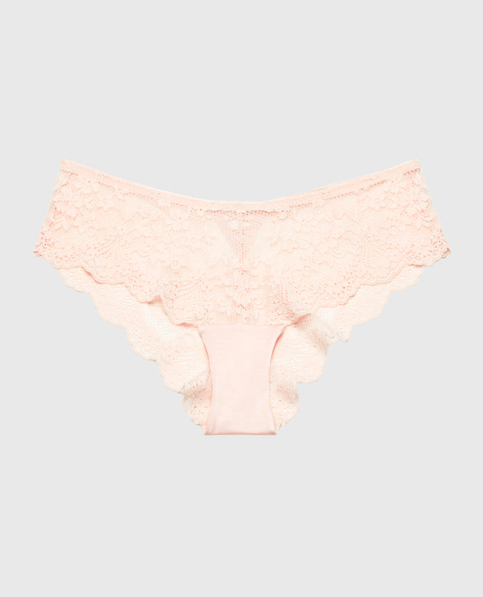 Diva Cheeky Panty with Timeless Lace in Crystal Pink