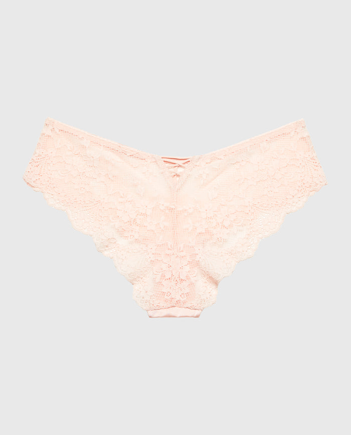 Diva Cheeky Panty with Timeless Lace in Crystal Pink