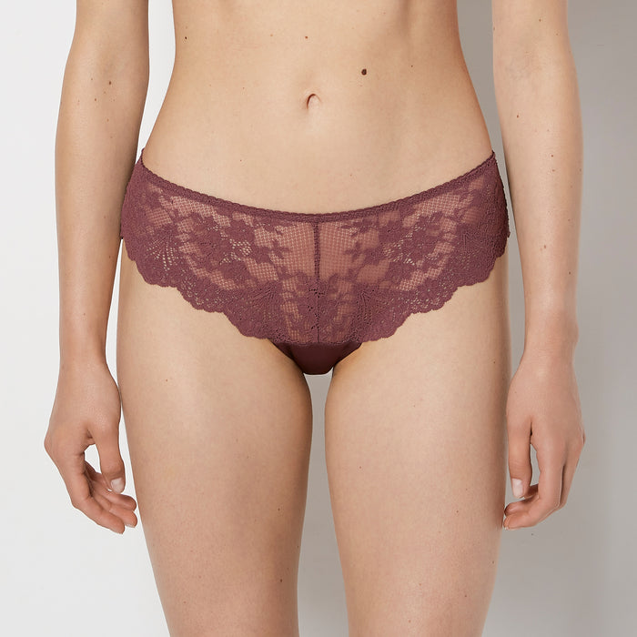 Diva Cheeky Panty with Timeless Lace in Plum Wine