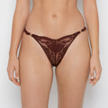Diva Cheeky Thong Lace Panty in Bitter Chocolate