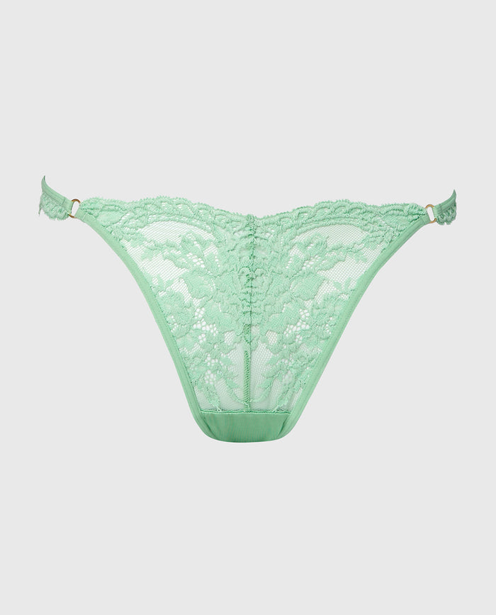 Diva Cheeky Thong Lace Panty in Hemlock