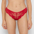 Diva Cheeky V-Waist Lace Panty in Crimson