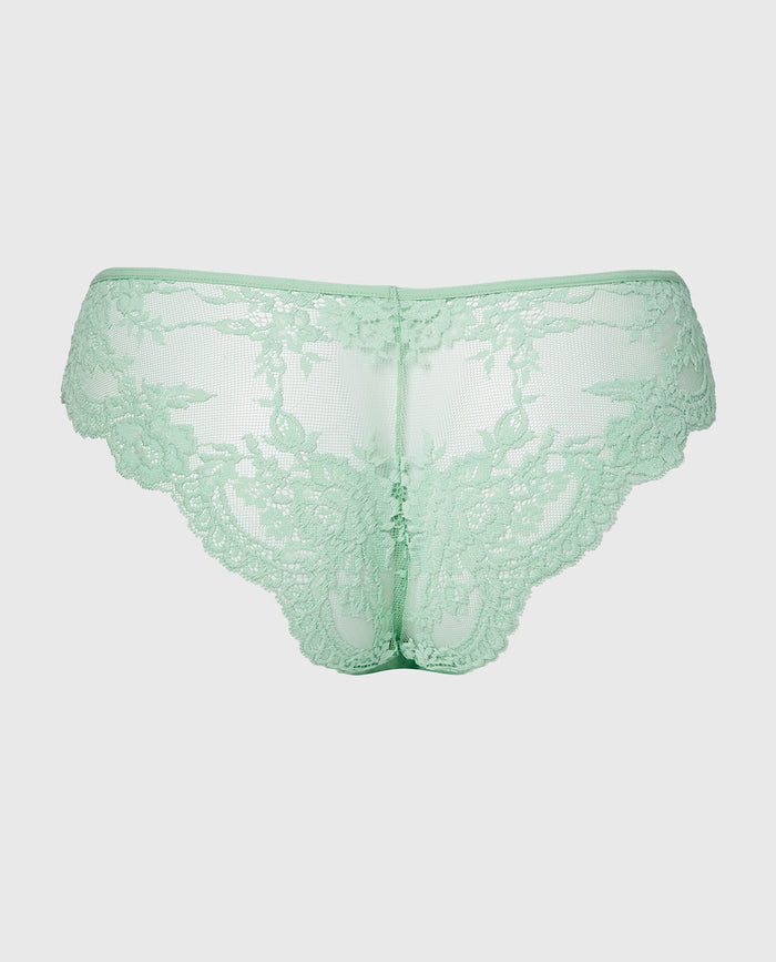 Diva Cheeky V-Waist Lace Panty in Hemlock