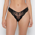 Diva Cheeky V-Waist Lace Panty in Tuxedo Black