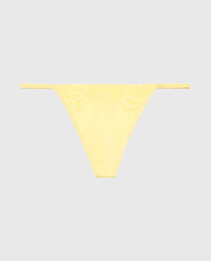 Diva G-String with Lush Lace in Pale Banana