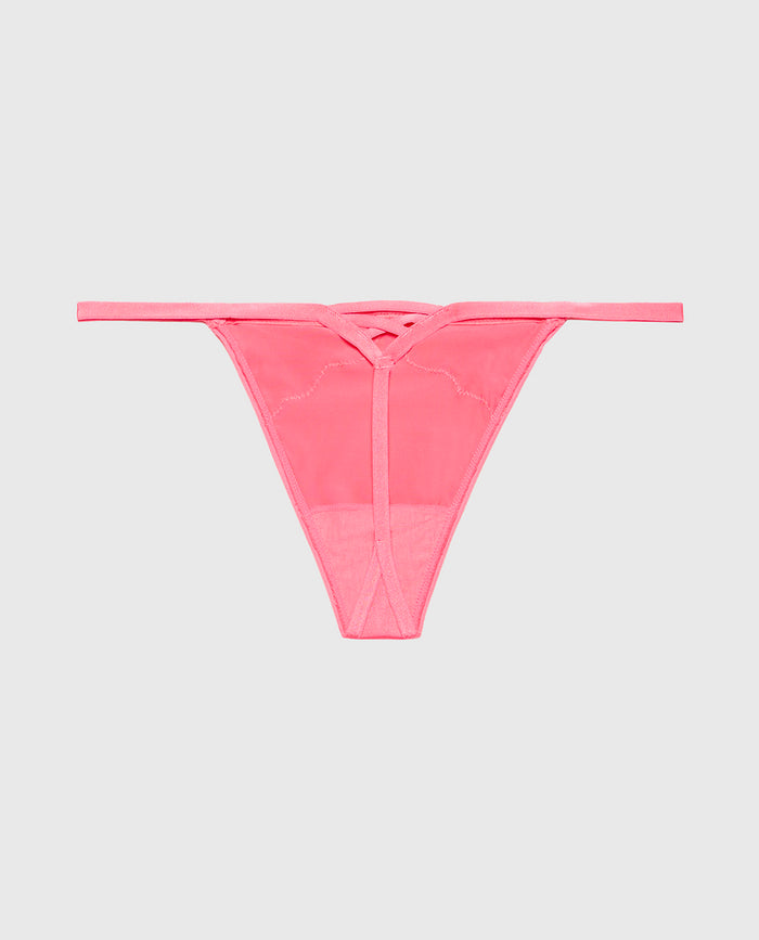 Diva G-String with Lush Lace in Pink Lemonade